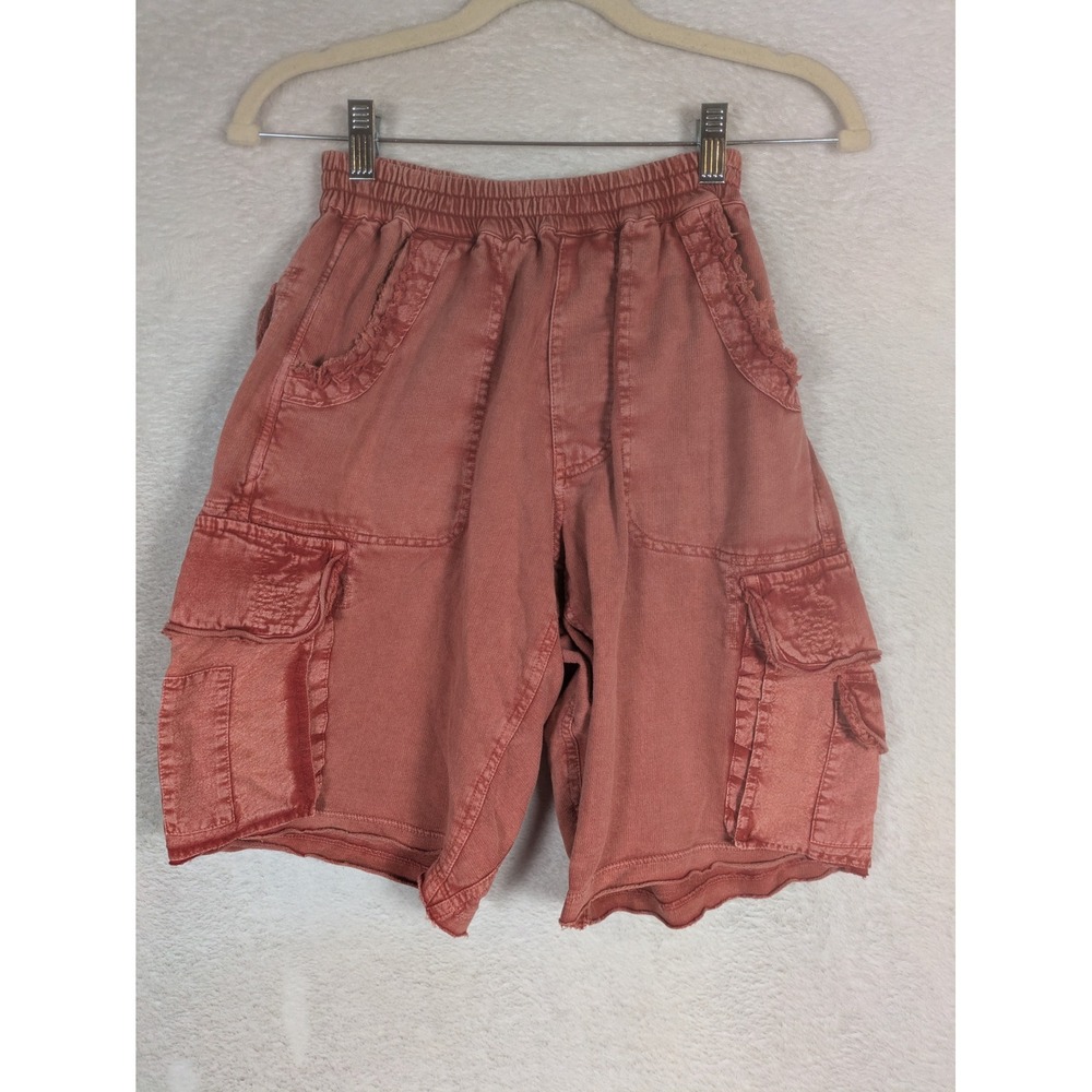 Free People FP One Cargo Shorts Women's XS Pink Beck Distressed